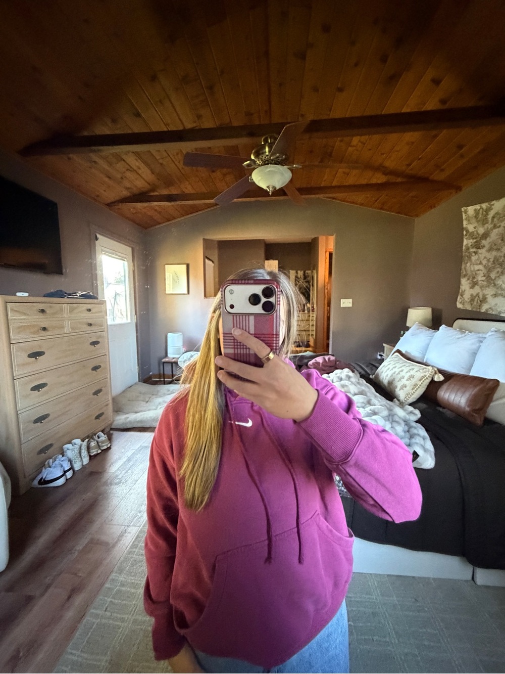 Women’s Magenta Nike Hooded Sweatshirt - Nike